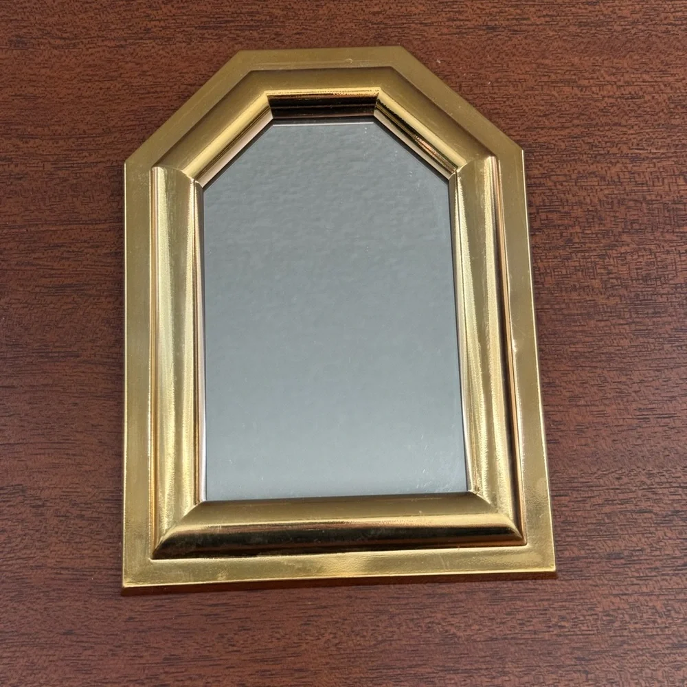 Vintage MCM Burwood Gold Tone Wall Mirror Set